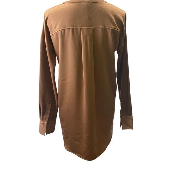 Lysse Blouse Sz XS Copper Brown V-neck Pullover - Picture 3 of 14